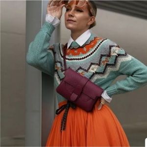 J Crew Zigzag Fair Isle Aqua Sweater Size Small